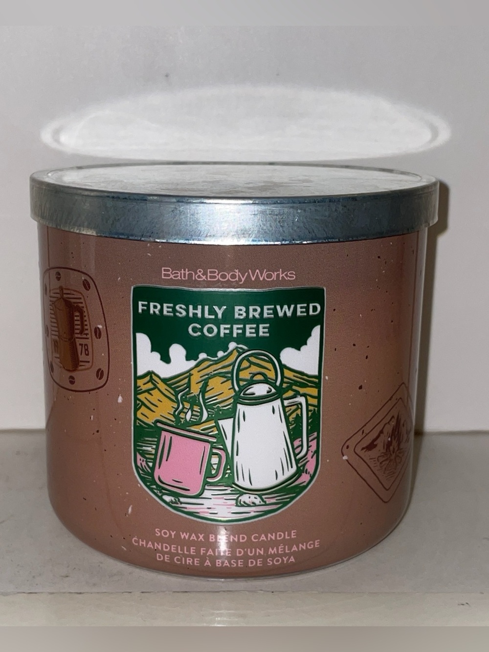 Bath & Body Works Freshly Brewed Coffee Scented Candle 3 Wick Discontinued New